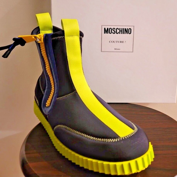 Moschino Men's "Neoprene Surfer" Boots Size 44 (US Size 11) - Picture 2 of 6
